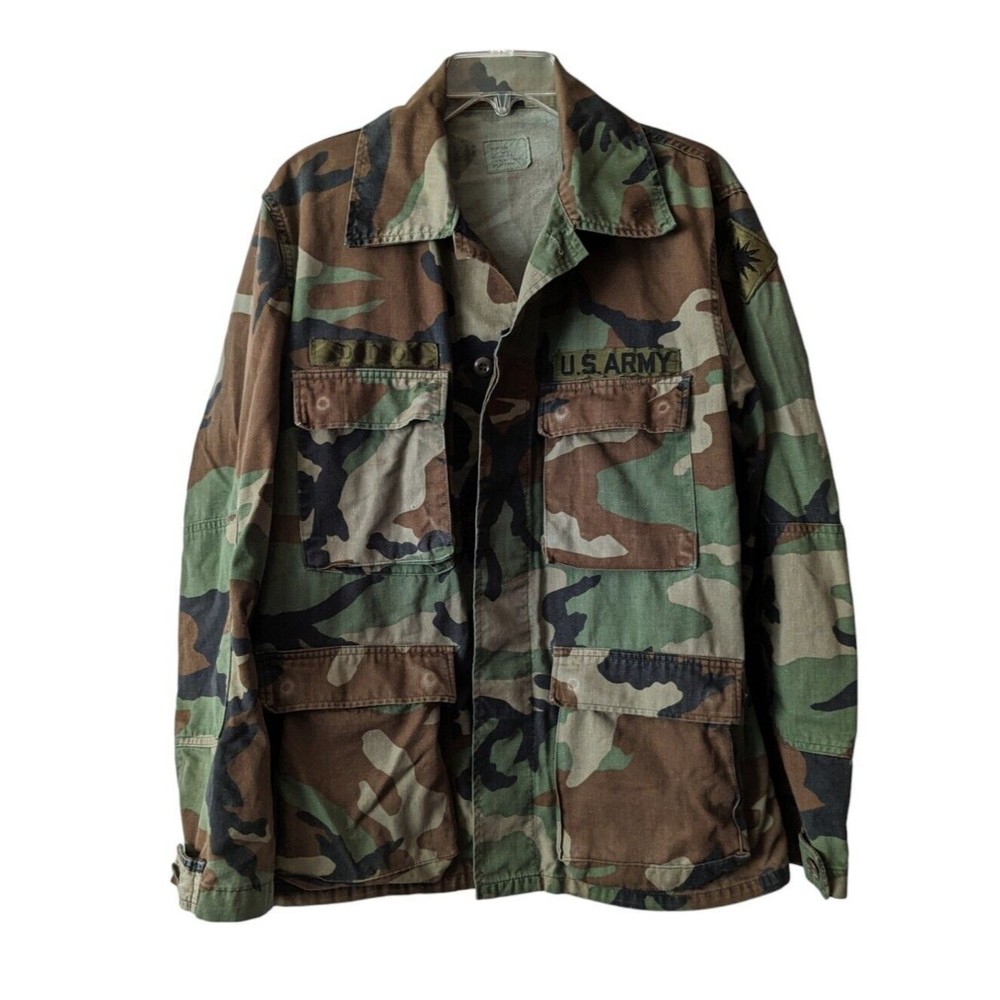 COAT HOT WEATHER WOODLAND CAMOUFLAGE PATTERN COMBAT SZ M Reg Army